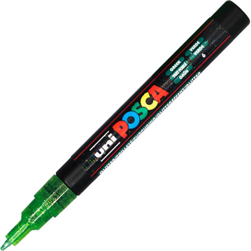 Image for POSCA PC-3M PAINT MARKER BULLET FINE 1.3MM GLITTER GREEN from Emerald Office Supplies Office National