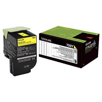 Image for LEXMARK 70C80Y0 708Y TONER CARTRIDGE YELLOW from Office National