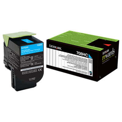 Image for LEXMARK 70C8HC0 708HC TONER CARTRIDGE HIGH YIELD CYAN from Office National