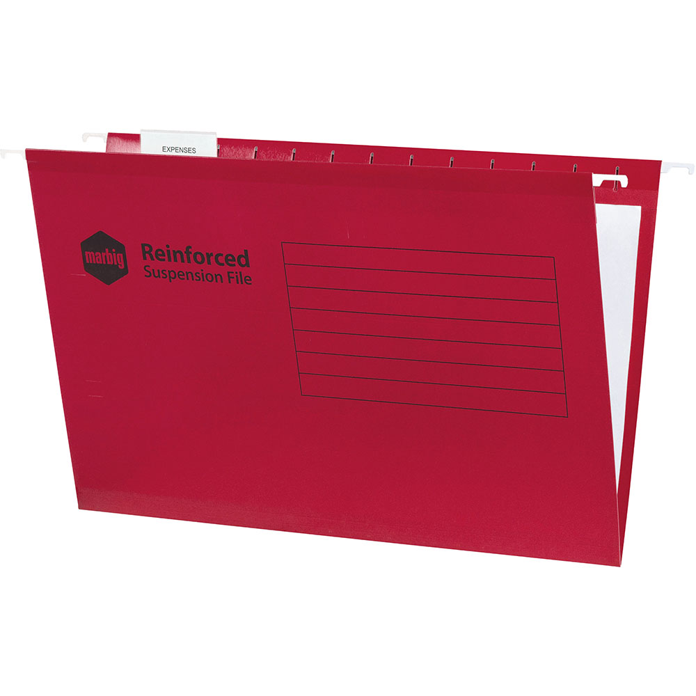 Image for MARBIG SUSPENSION FILES FOOLSCAP RED BOX 25 from Paul John Office National