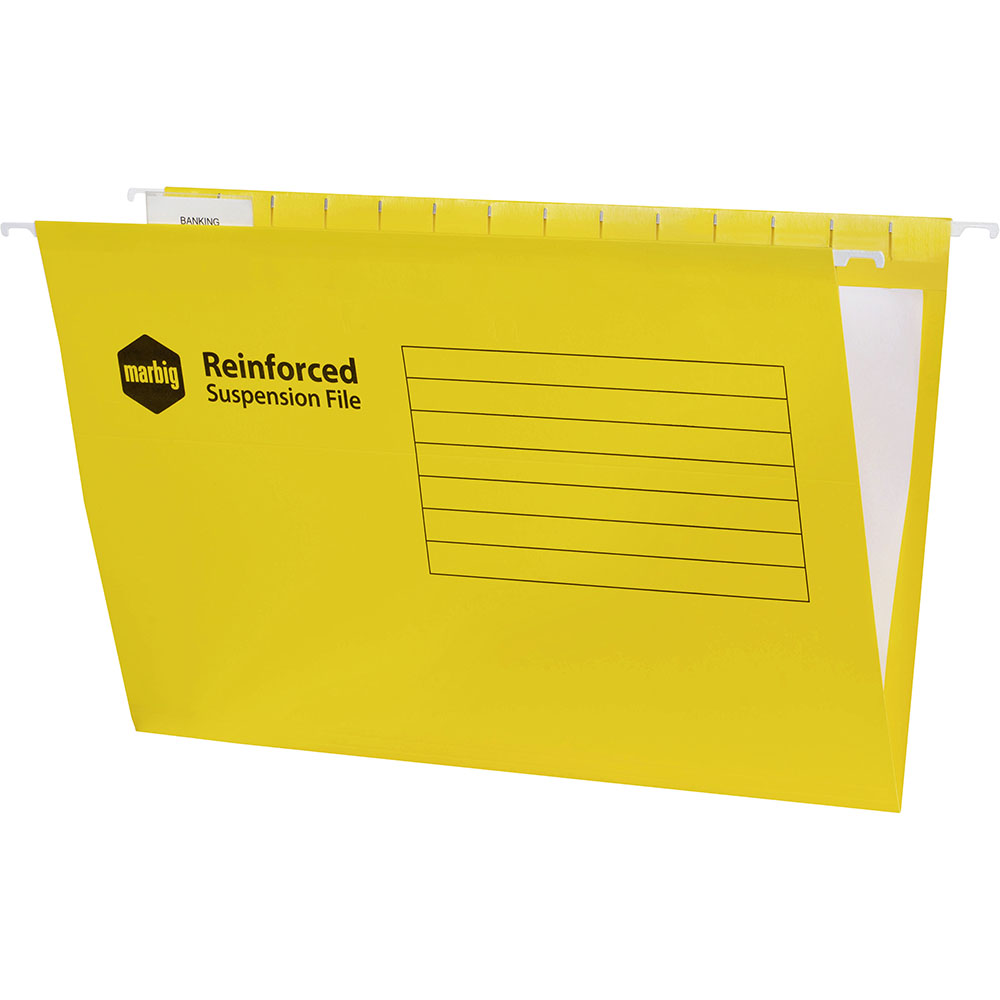 Image for MARBIG SUSPENSION FILES FOOLSCAP YELLOW BOX 25 from PaperChase Office National