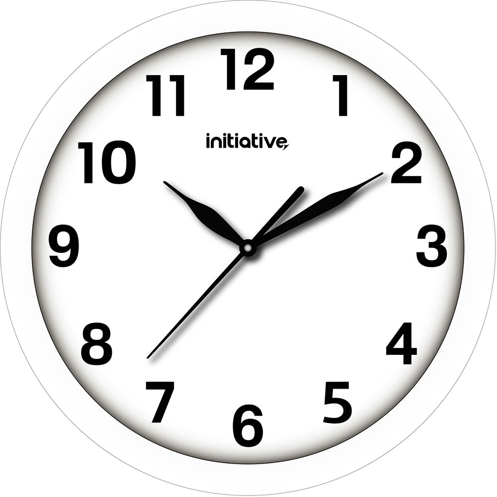 Image for INITIATIVE WALL CLOCK 300MM WHITE from Office National ONE Solution Business Supplies