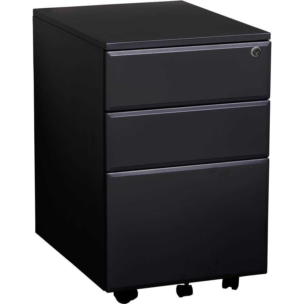 Image for INITIATIVE MOBILE PEDESTAL 3-DRAWER LOCKABLE 400 X 520 X 620MM BLACK from AASTAT Office National