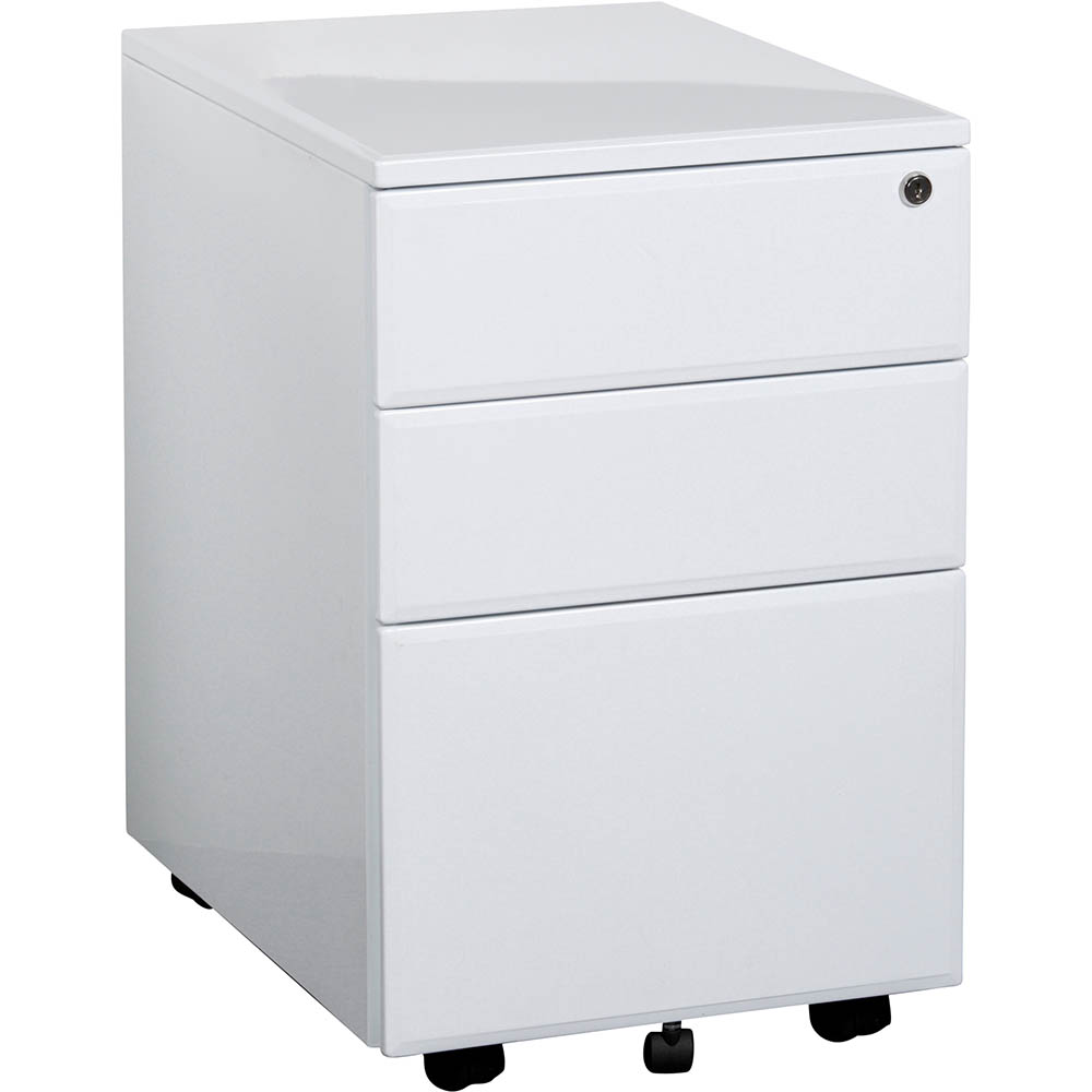 Image for INITIATIVE MOBILE PEDESTAL 3-DRAWER LOCKABLE 400 X 520 X 620MM WHITE from Aztec Office National
