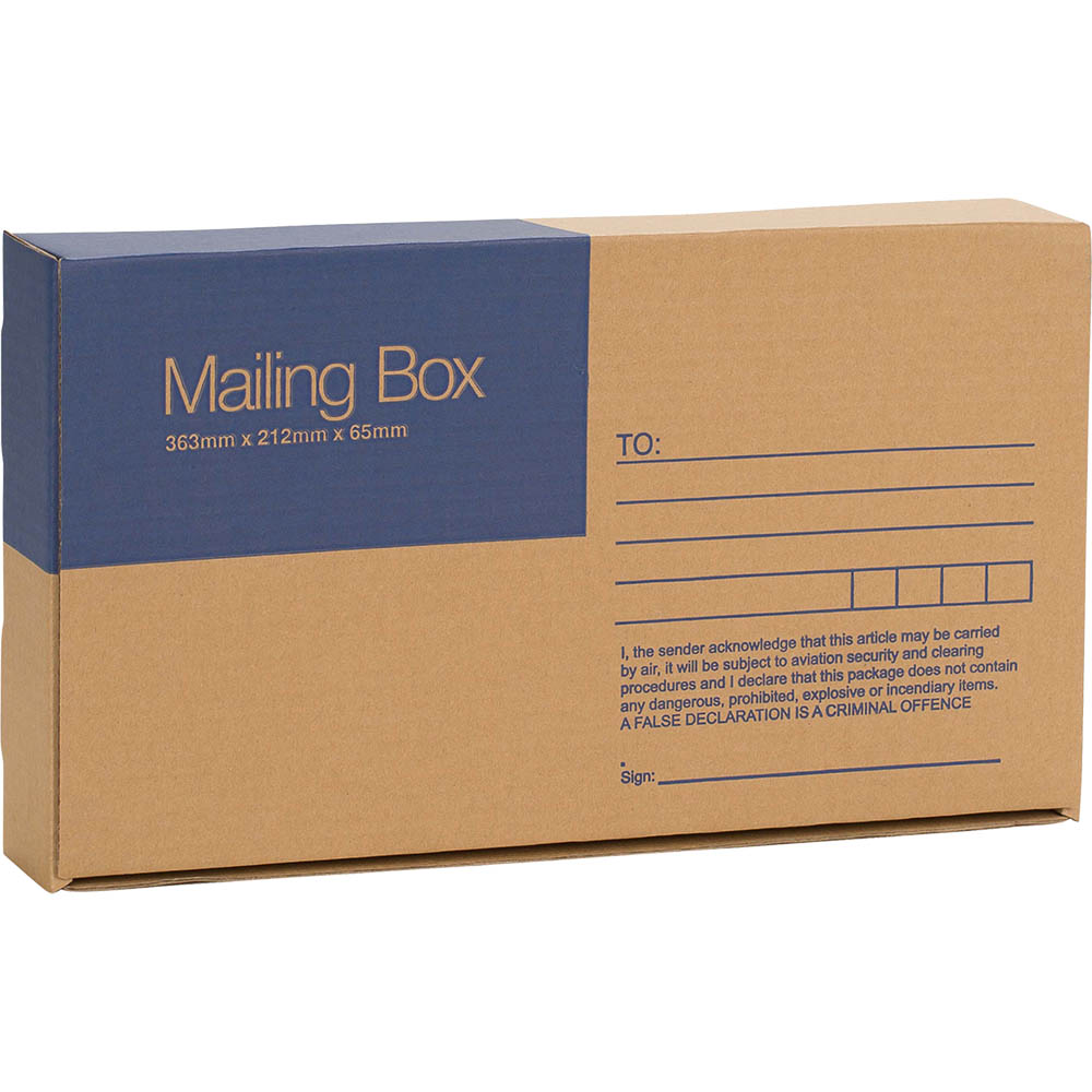Image for CUMBERLAND MAILING BOX PRINTED ADDRESS FIELDS 363 X 212 X 65MM BROWN from PaperChase Office National