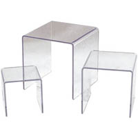 deflecto product display riser clear pack 3