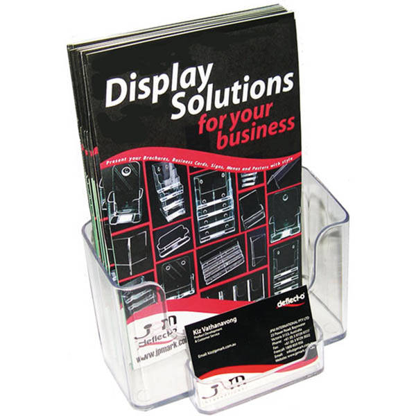 Image for DEFLECTO BROCHURE HOLDER WITH BUSINESS CARD HOLDER A5 CLEAR from OFFICE NATIONAL CANNING VALE