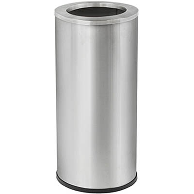 Image for COMPASS GARBAGE BIN WITH GALVANISED LINER ROUND 45 LITRE SILVER from Office National