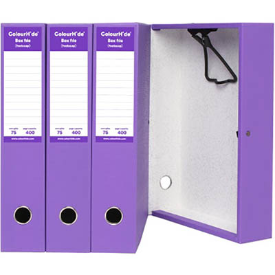 Image for COLOURHIDE BOX FILE FOOLSCAP PURPLE from Darwin Business Machines Office National