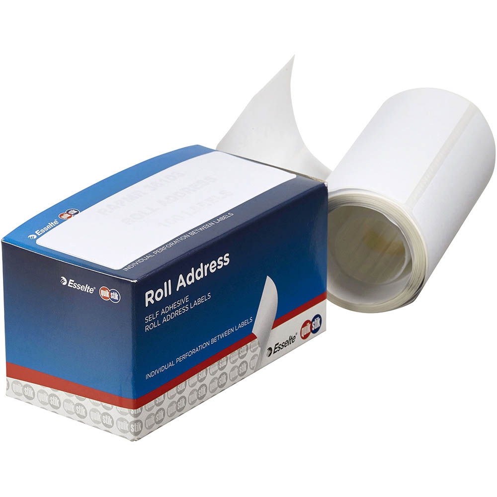 Image for QUIKSTIK LABEL DISPENSER ADDRESS ROLL 36 X 103MM WHITE BOX 100 from PaperChase Office National