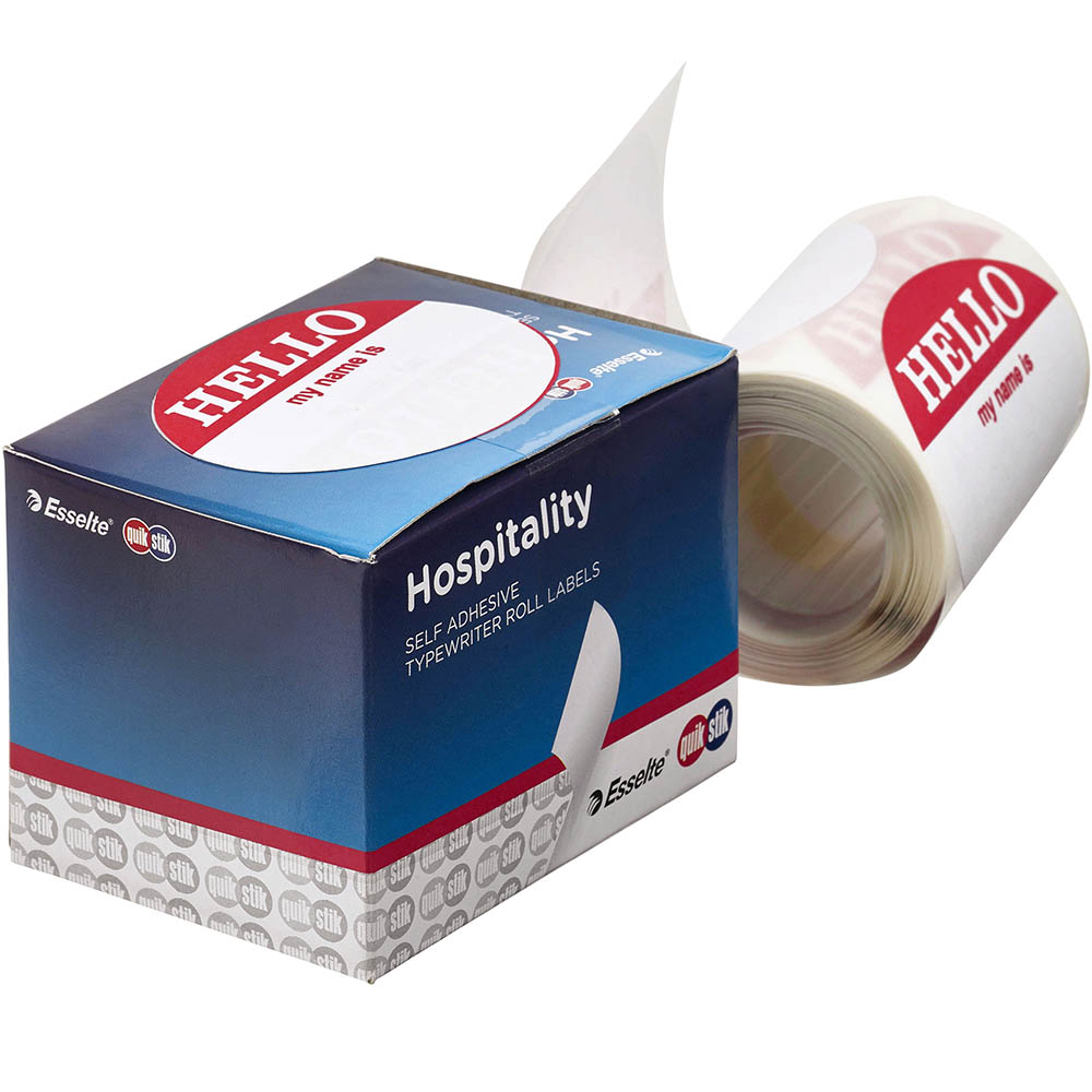 Image for QUIKSTIK HOSPITALITY LABEL HELLO 48 X 63MM WHITE PACK 100 from Coleman's Office National