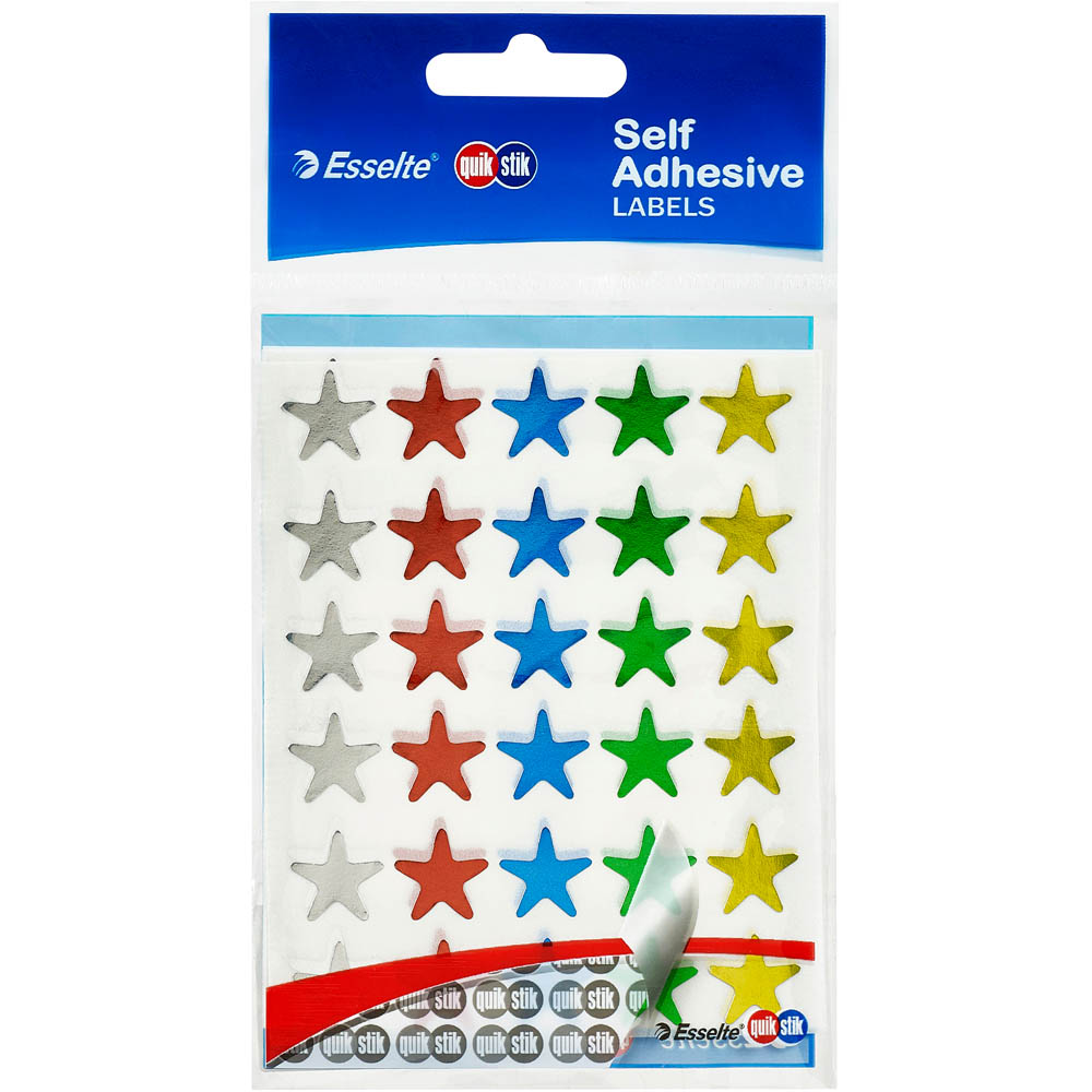 Image for QUIKSTIK LABELS STAR 15MM ASSORTED PACK 150 from Aztec Office National Melbourne