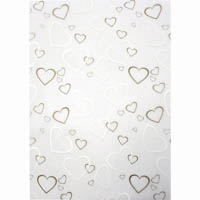 colourful days printed paper tiffany hearts design 90gsm a4 gold/white pack 10