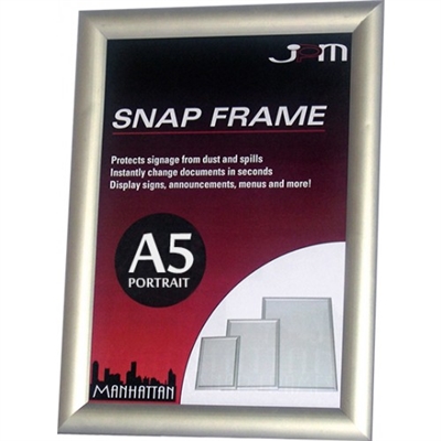 Image for MANHATTAN SNAP FRAME STANDARD A5 SILVER from OFFICE NATIONAL CANNING VALE