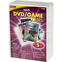fellowes dvd replacement case frost pack 5