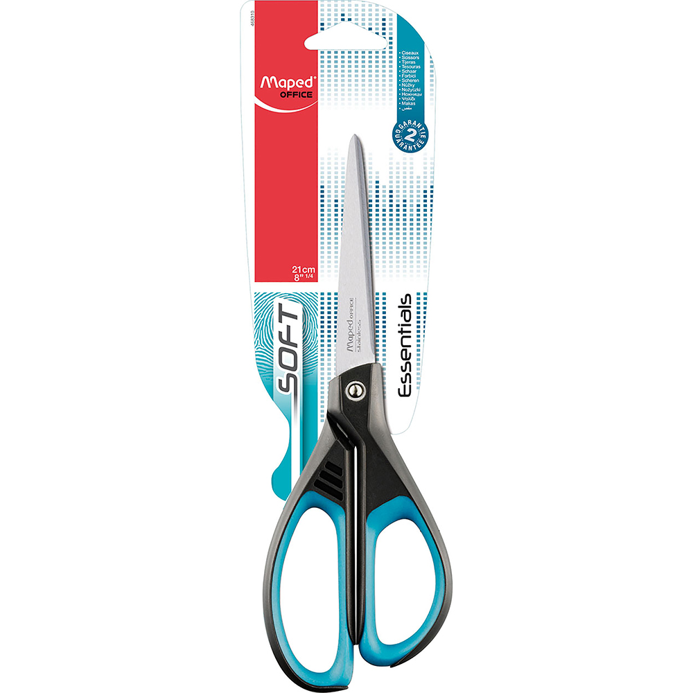 Image for MAPED ESSENTIALS SOFT SCISSORS 210MM BLUE from SBA Office National - Darwin