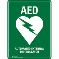 trafalgar automatic external defibrillator sign 225 x 300mm polypropylene