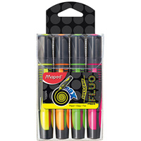 maped fluo max highlighter chisel assorted wallet 4