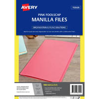 avery 88252 manilla folder foolscap pink pack 20