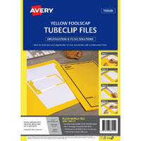 avery 88442 tubeclip file foolscap yellow with black print pack 5