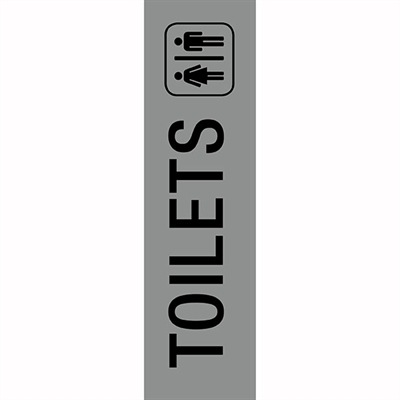 Image for APLI SELF ADHESIVE SIGN TOILETS 50 X 202MM GREY/BLACK from Office National