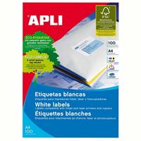 apli 1281 general use labels square corners 1up 210 x 297.0mm a4 white 100 sheets