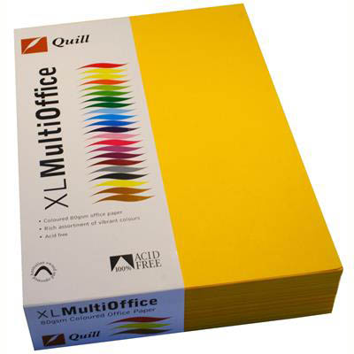 Image for QUILL XL MULTIOFFICE COLOURED A4 COPY PAPER 80GSM SUNSHINE PACK 500 SHEETS from PaperChase Office National