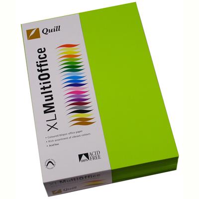 Image for QUILL XL MULTIOFFICE COLOURED A4 COPY PAPER 80GSM FLUORO GREEN PACK 500 SHEETS from BACK 2 BASICS & HOWARD WILLIAM OFFICE NATIONAL