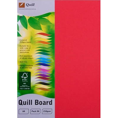 Image for QUILL XL MULTIBOARD 210GSM A4 RED PACK 50 from Office National Sydney Stationery