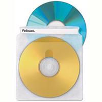 fellowes cd sleeve polypropylene clear pack 25