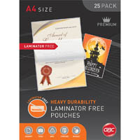 gbc laminator-free pouch 150 micron a4 clear pack 25
