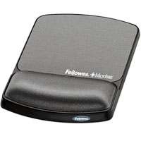 fellowes mouse pad with wrist rest microban polystyrene gel lycra graphite