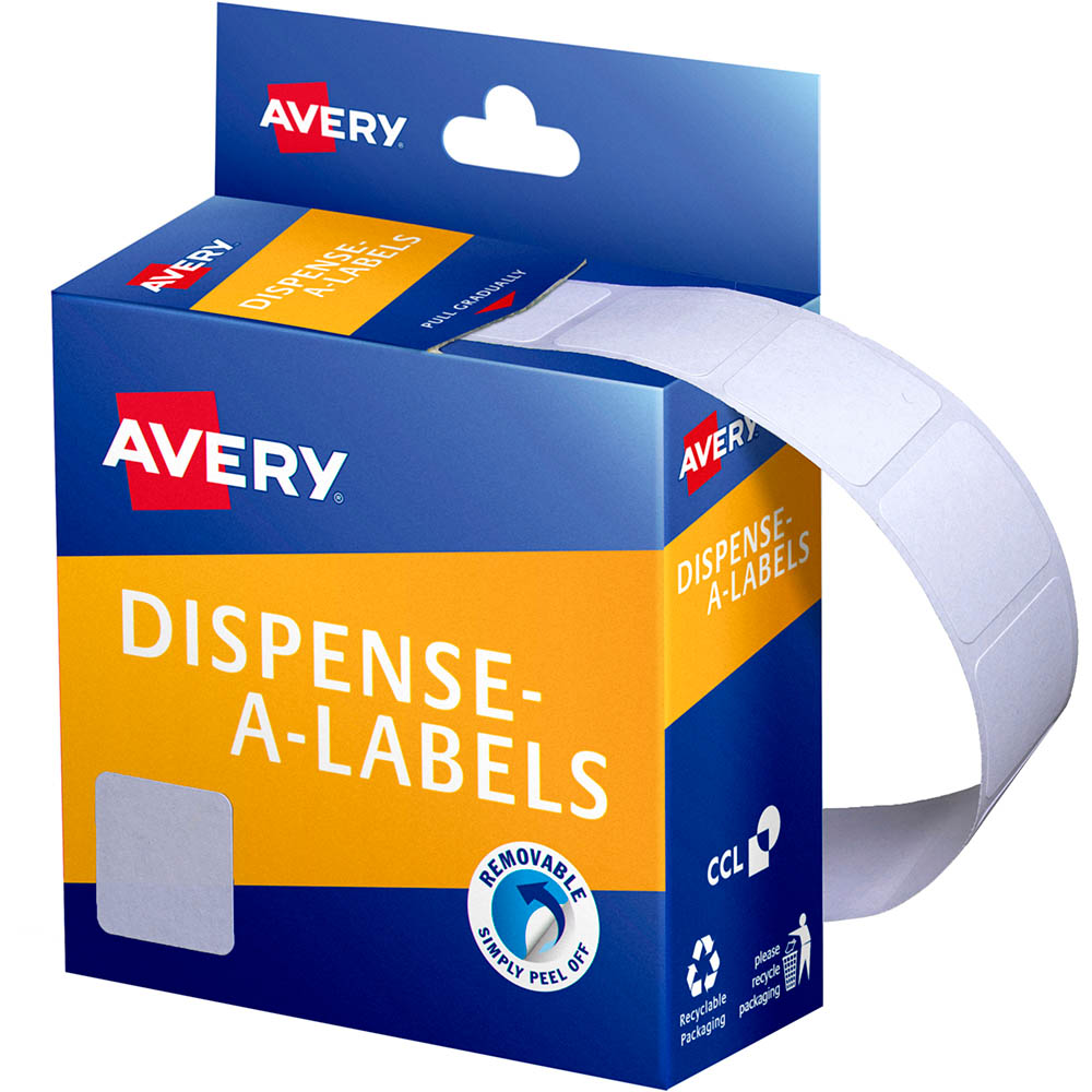 Image for AVERY 937289 LABEL DISPENSER RECTANGLE 19 X 19MM WHITE PACK 900 from Our Town & Country Office National