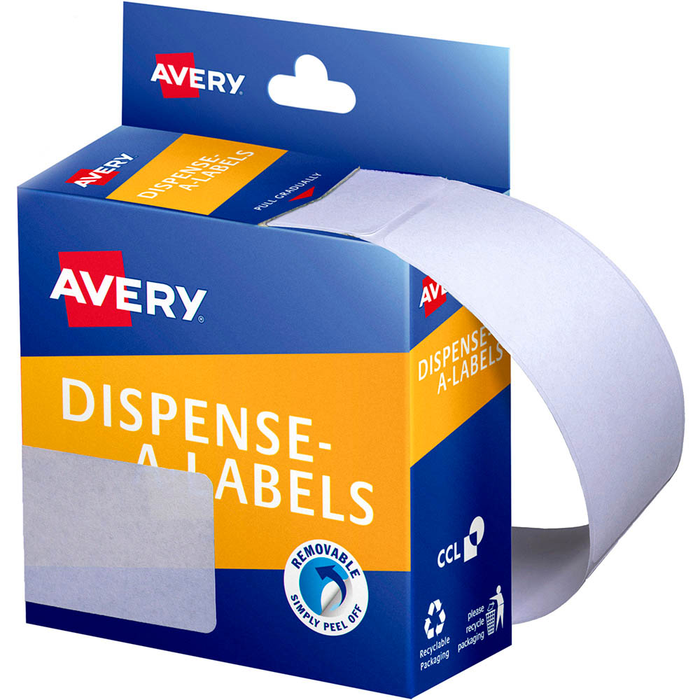 Image for AVERY 937306 LABEL DISPENSER RECTANGLE 76 X 29MM WHITE PACK 180 from Emerald Office Supplies Office National