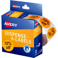 avery 937313 message labels 10% off 24mm orange pack 500