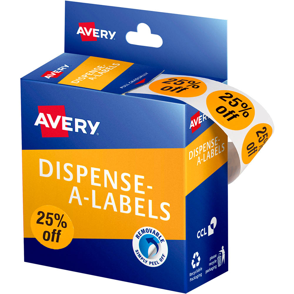 Image for AVERY 937315 MESSAGE LABELS 25% OFF 24MM ORANGE PACK 500 from Pirie Office National