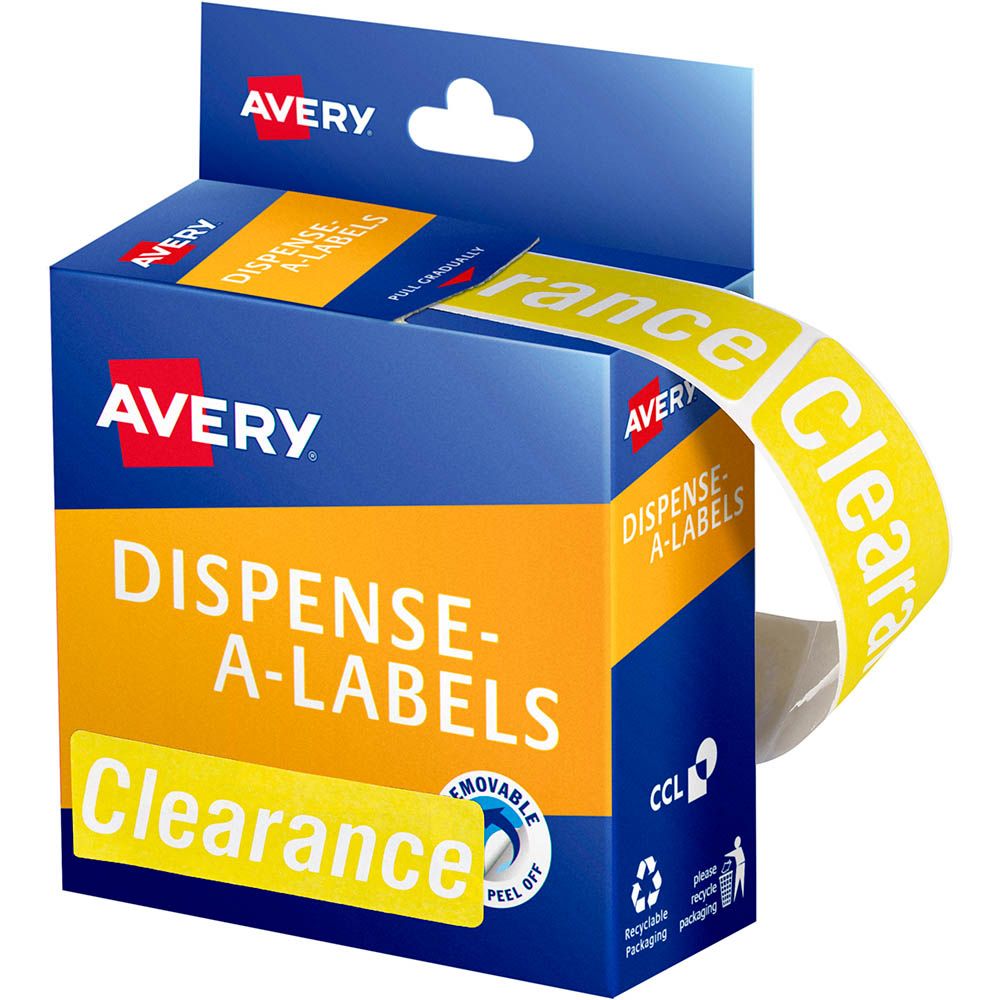 Image for AVERY 937319 MESSAGE LABELS CLEARANCE 64 X 19MM YELLOW PACK 250 from Surry Office National