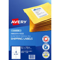 avery 959093 l7169 shipping label smooth feed laser 4up white pack 250