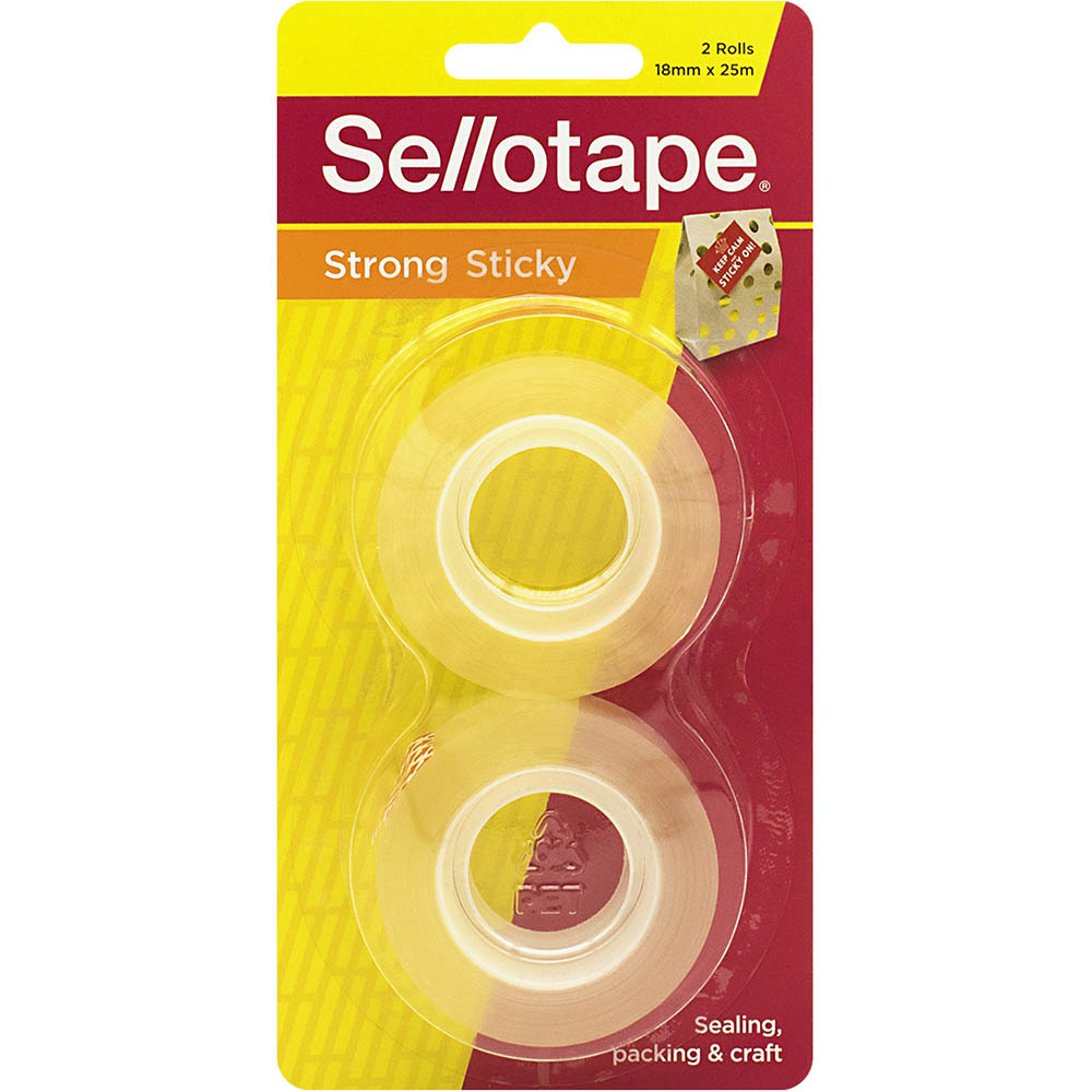 Image for SELLOTAPE STICKY TAPE 18MM X 25M CLEAR PACK 2 from Discount Office National
