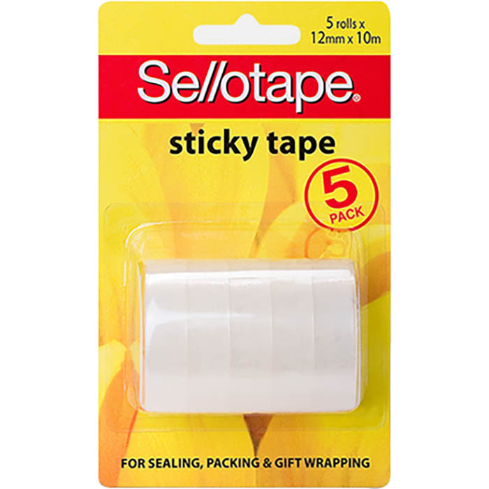 Image for SELLOTAPE STICKY TAPE 12MM X 10M CLEAR PACK 5 from Office National Balcatta