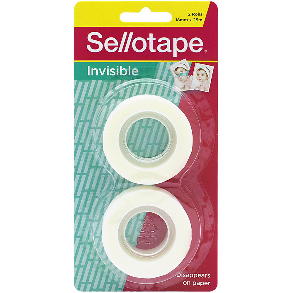 Image for SELLOTAPE INVISIBLE TAPE SMALL 18MM X 25M PACK 2 from Mackay Business Machines (MBM) Office National