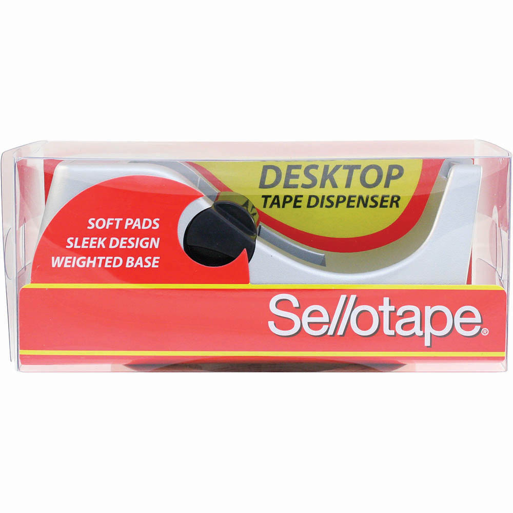 Image for SELLOTAPE DESKTOP DISPENSER 12MM AND 18MM X 33M SILVER from Stationery Store Online - Office National