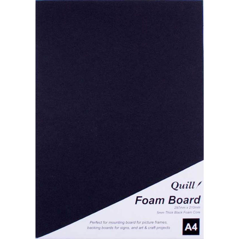 Image for QUILL FOAM BOARD 5MM A4 BLACK from Absolute MBA Office National