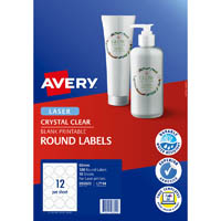 avery 980022 l7114 blank printable labels round laser 12up crystal clear pack 10