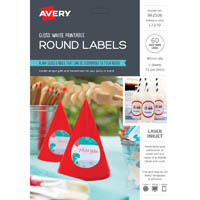 avery 982506 l7270 labels gloss round pack 60