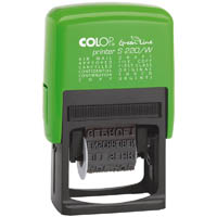 colop s220/w green line self-inking word stamp 4mm black