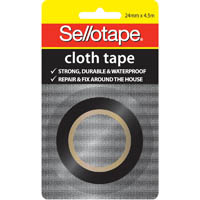sellotape cloth tape 24mm x 4.5m black