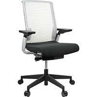 match ergonomic chair medium mesh back arms grey