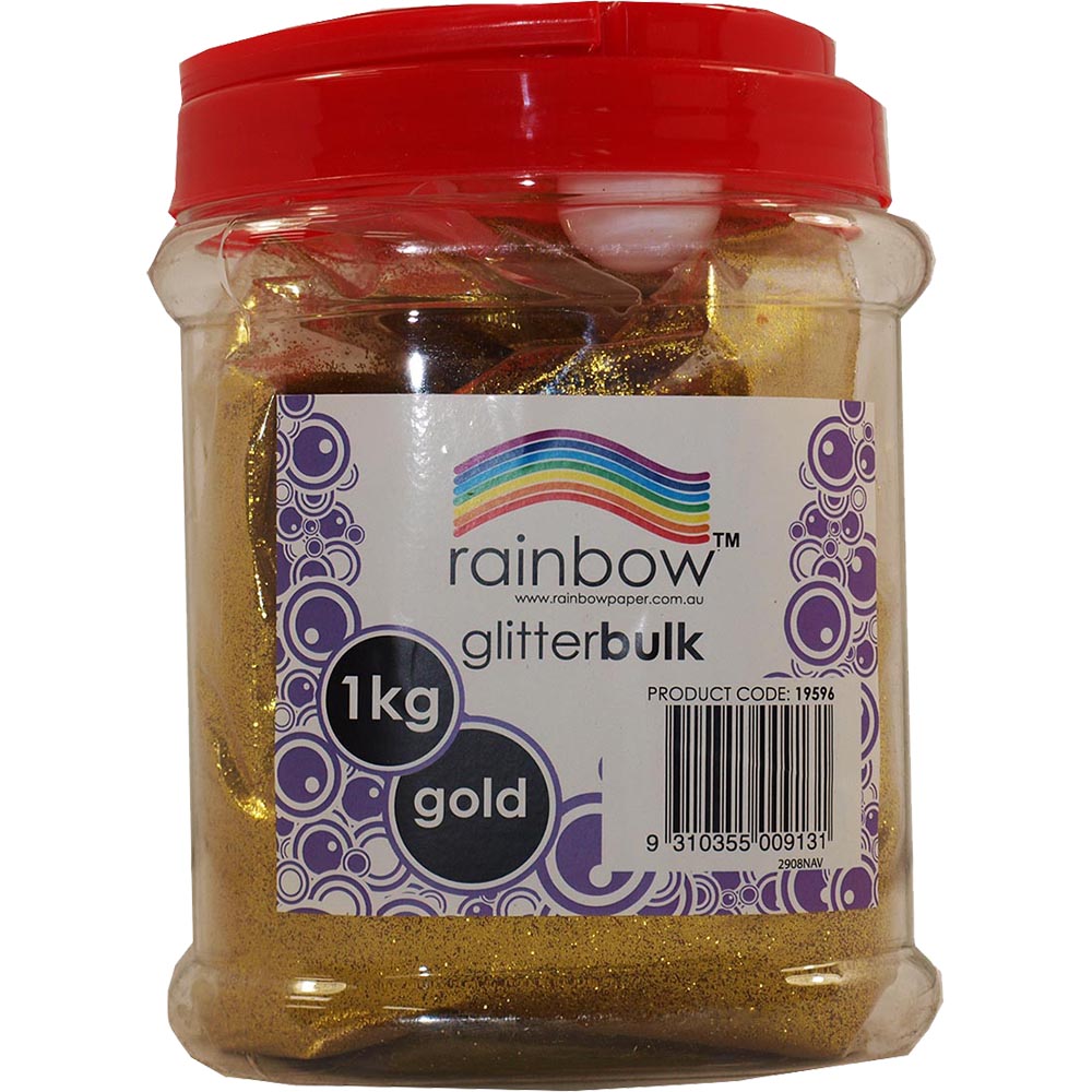 Image for RAINBOW GLITTER 1KG JAR GOLD from Officebarn Office National