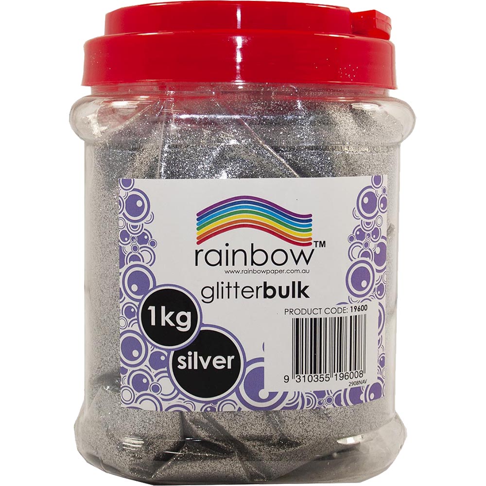 Image for RAINBOW GLITTER 1KG JAR SILVER from OFFICE NATIONAL CANNING VALE